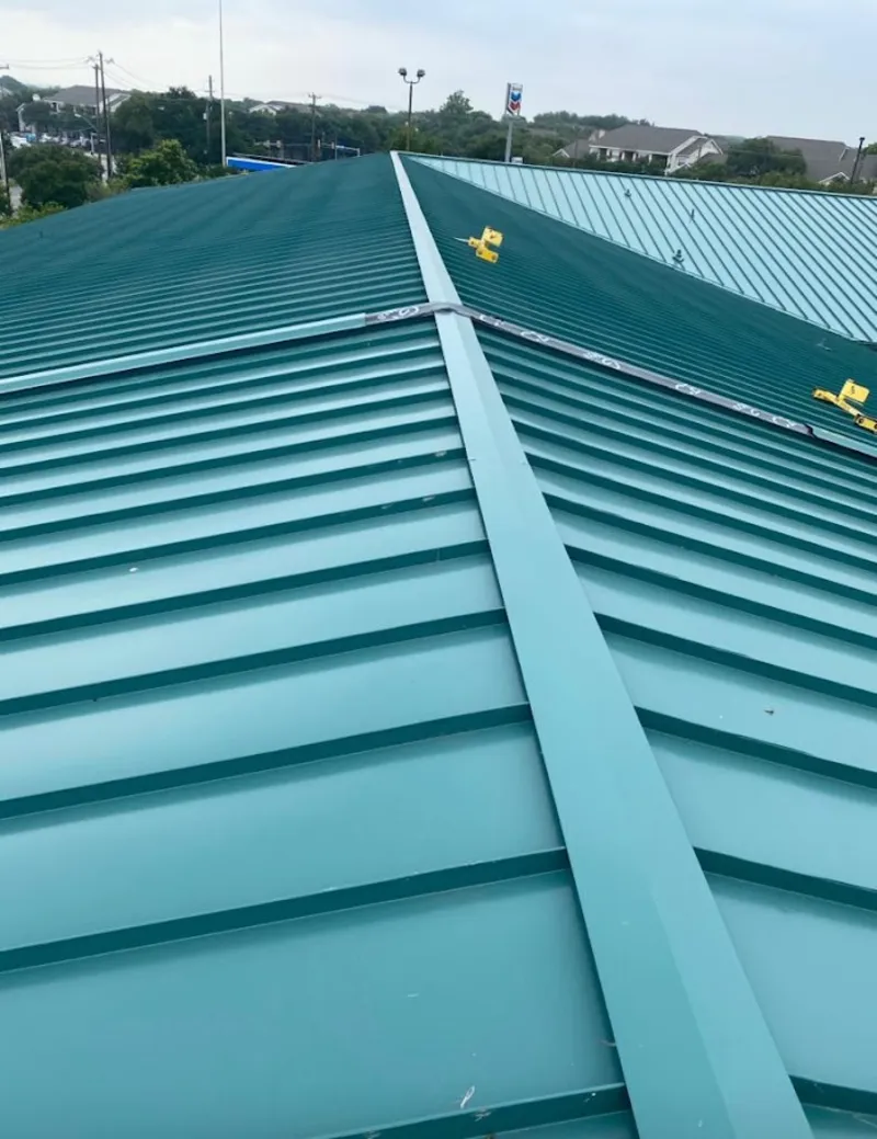 Green commercial metal roof ridge and valley for Metal Roof Repair in Hellam